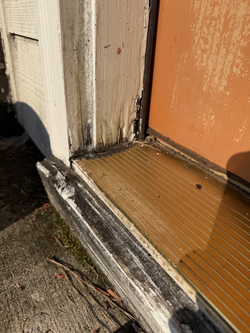 Rotting front door sill