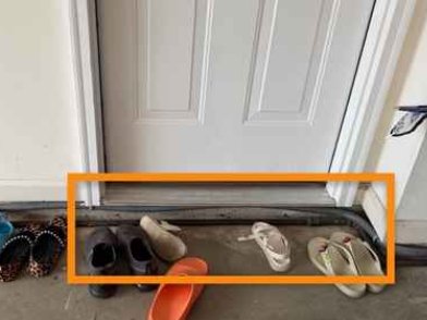 Garage threshold before support