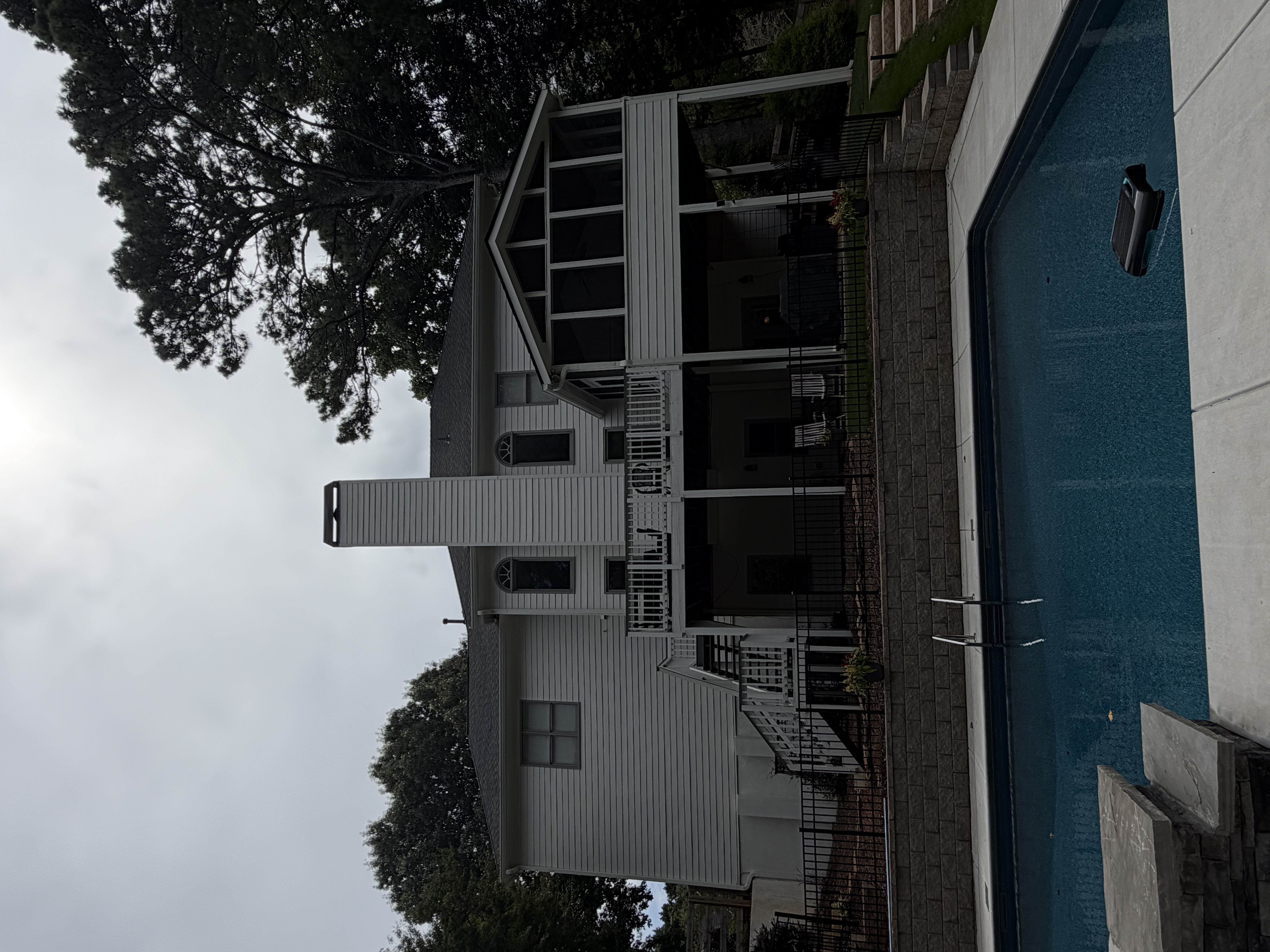 Rear of the house from across the pool