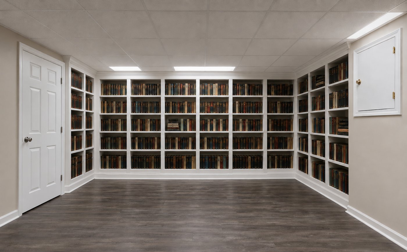 Rendering of the full three wall built-in library