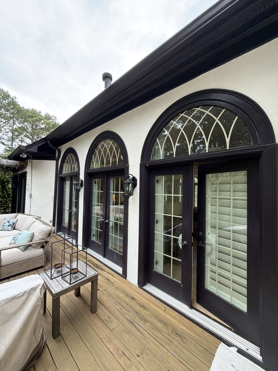 Rear entry doors and deck