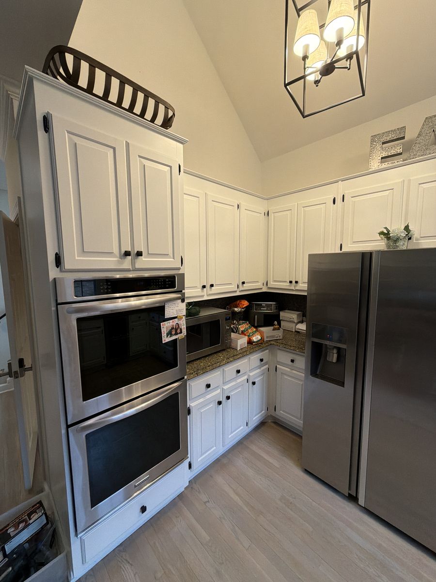 Kitchen cabinets by the ovens