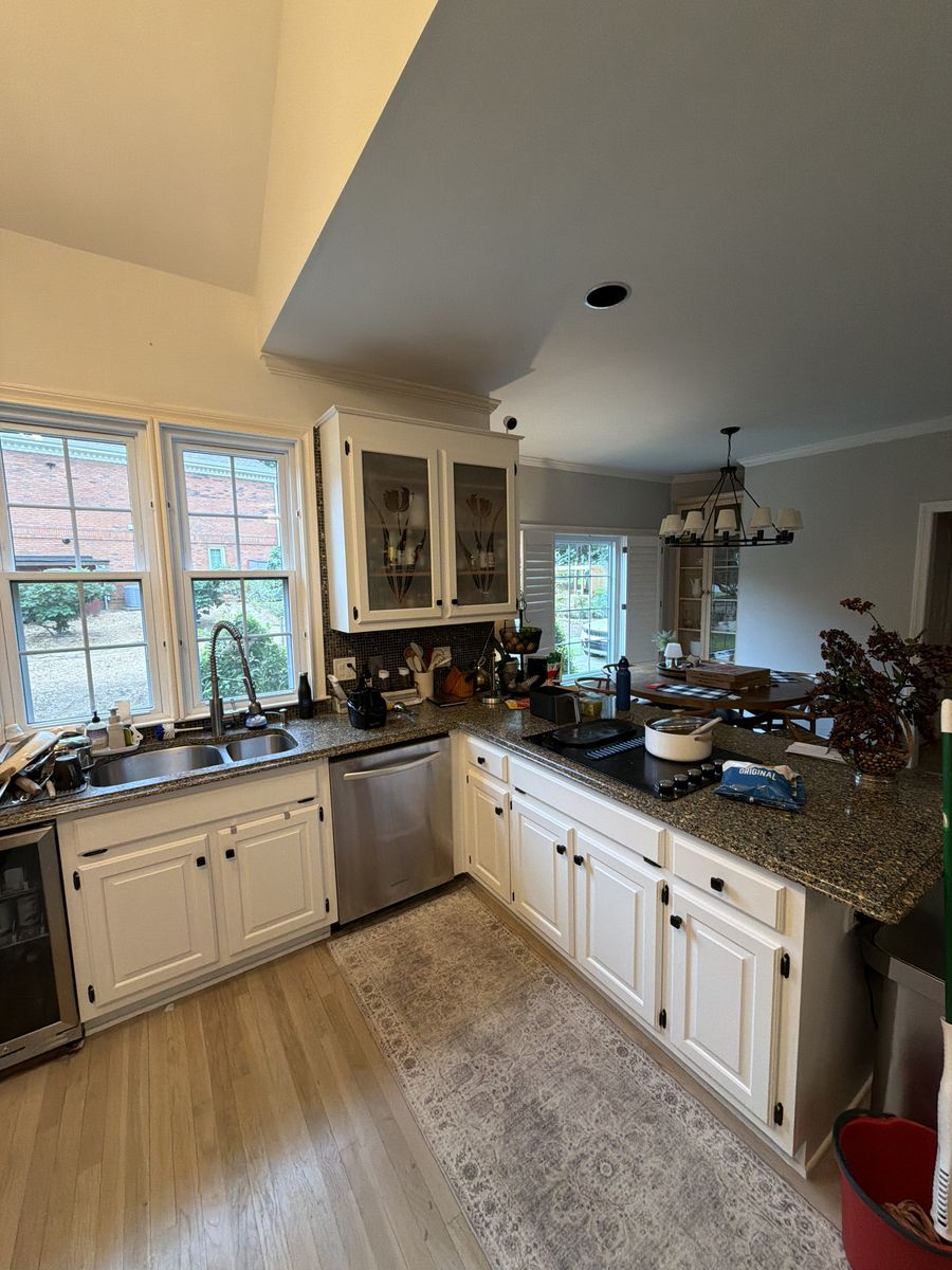 Recessed light over island