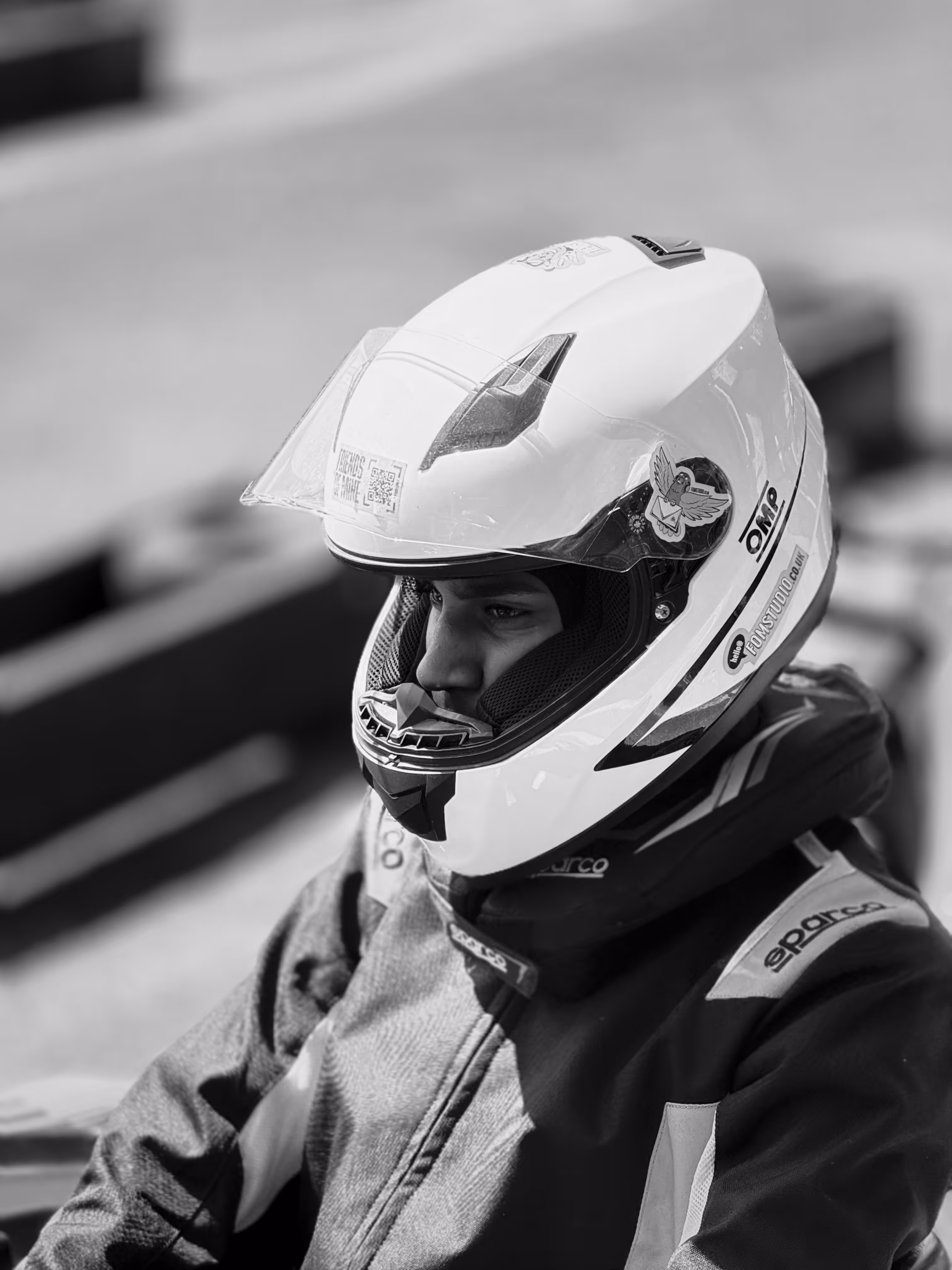 Dillon Singh wearing helmet