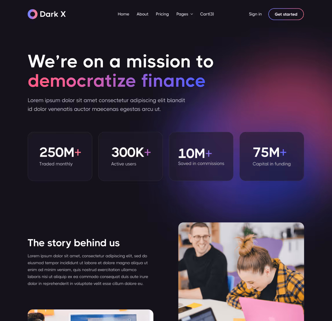 About - Dark X Webflow Template