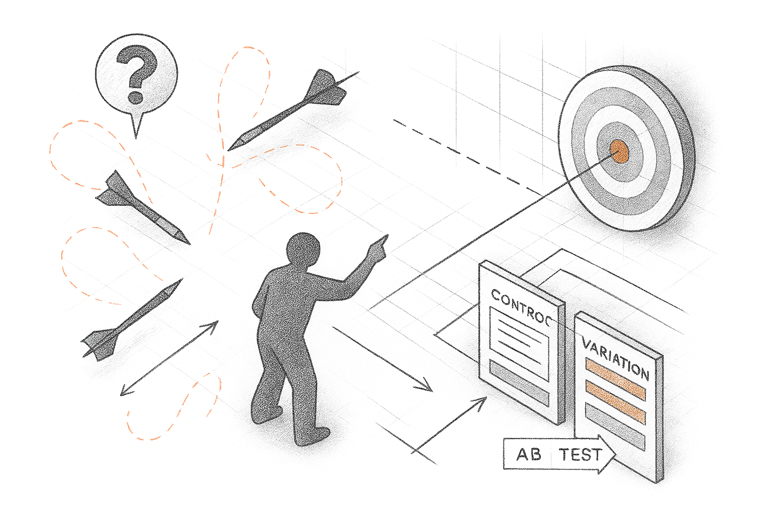 Prioritization matrix showing high-impact A/B test experiments for Blackbaud donation checkout