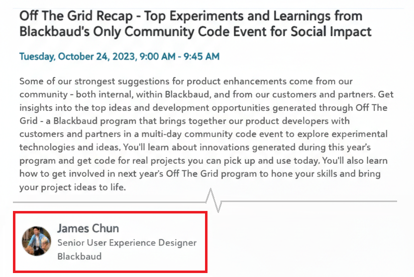 James Chun presenting Connected Systems and Smart Reconciliation platform architecture at BBCON 2023 global user conference