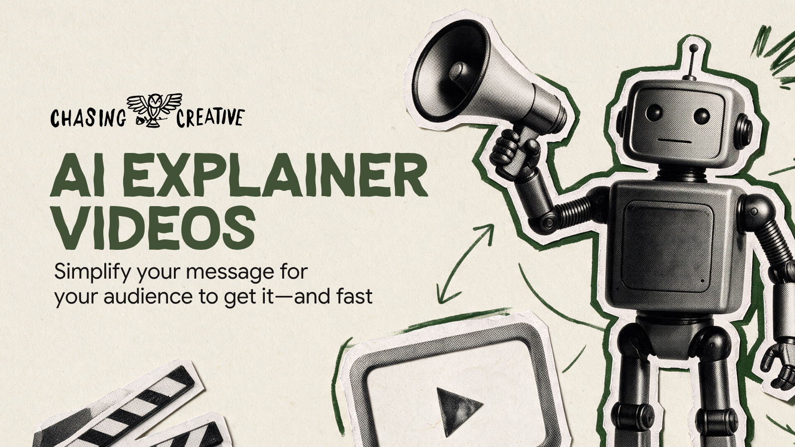 Title card for an article on producing explainer videos with AI