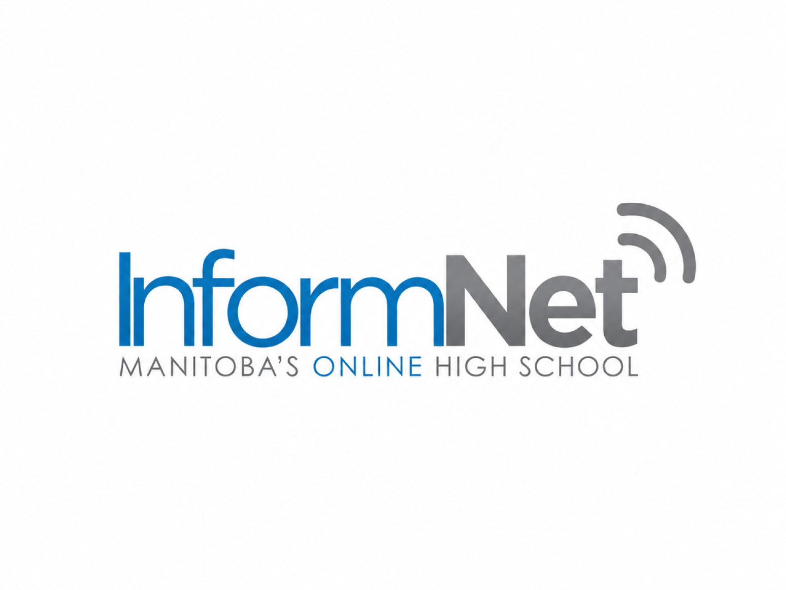 InformNet logo with text Manitoba's Online High School and wifi signal icon.