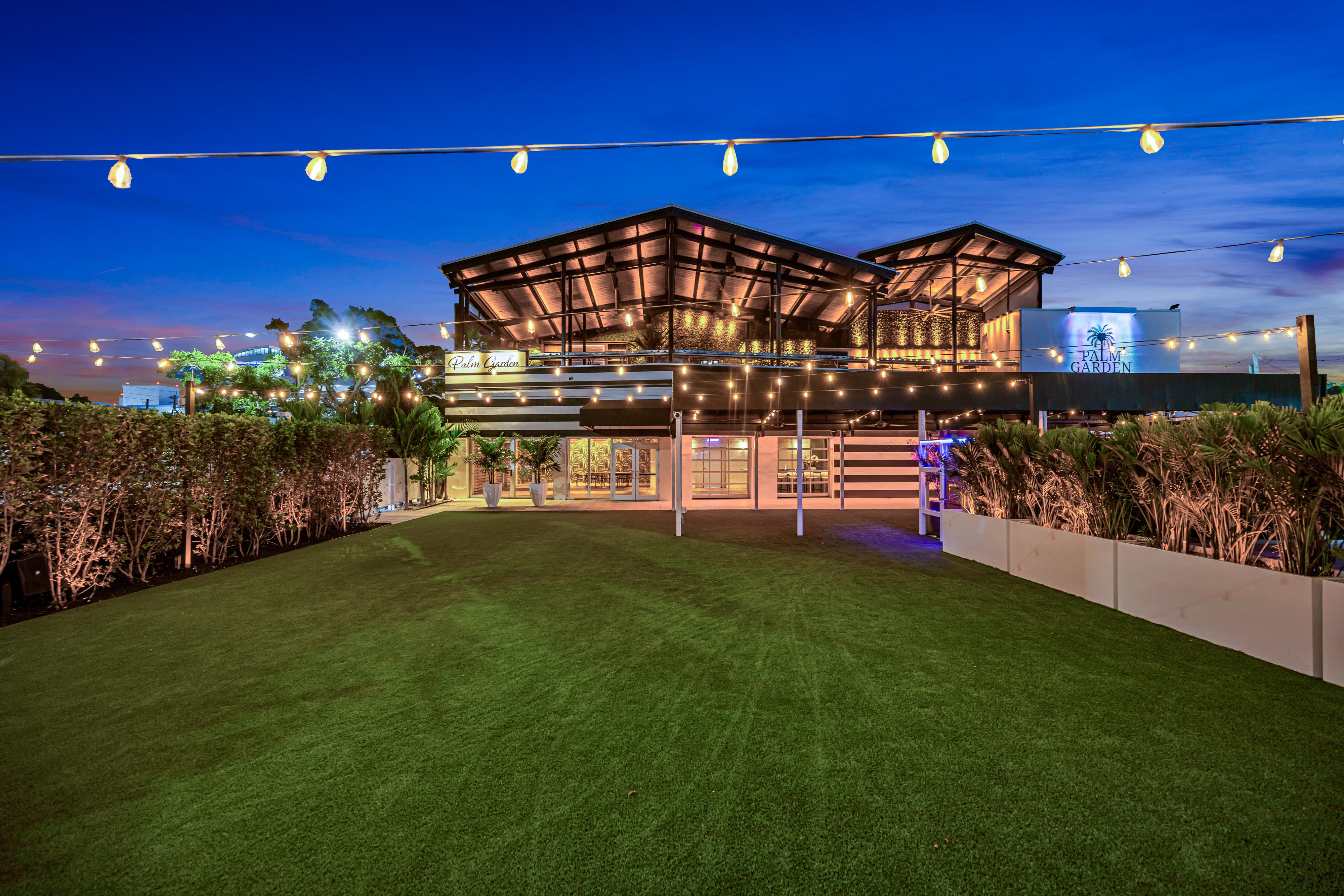 image of event decoration with lights (for a wedding planning service)