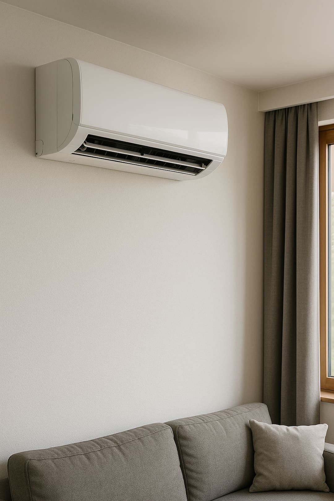 techniian cleaning indoor unit of heat pump