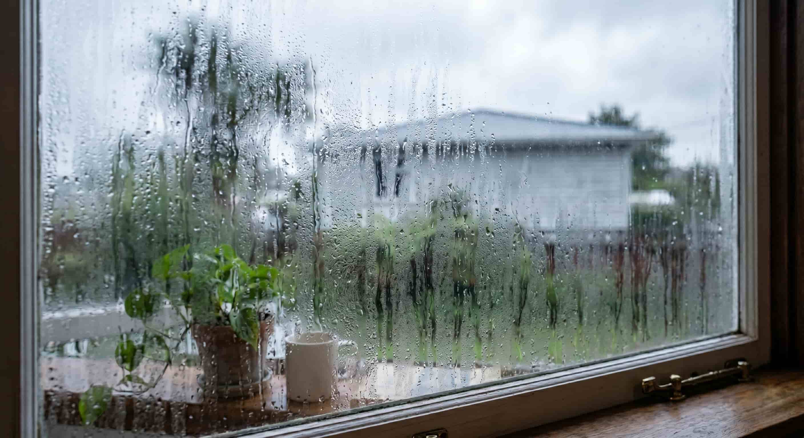 window with condensation on it from poor ventillation