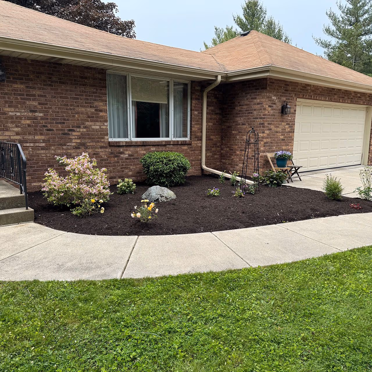 mulch landscape bed installation near me