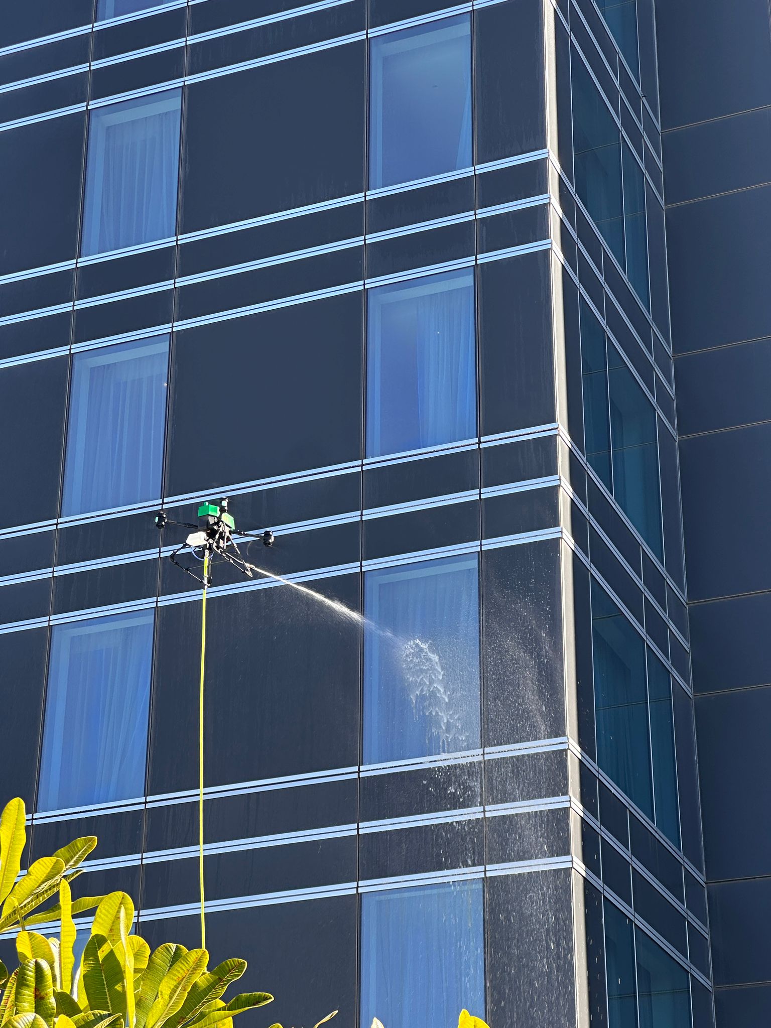 image of drone surveying crops