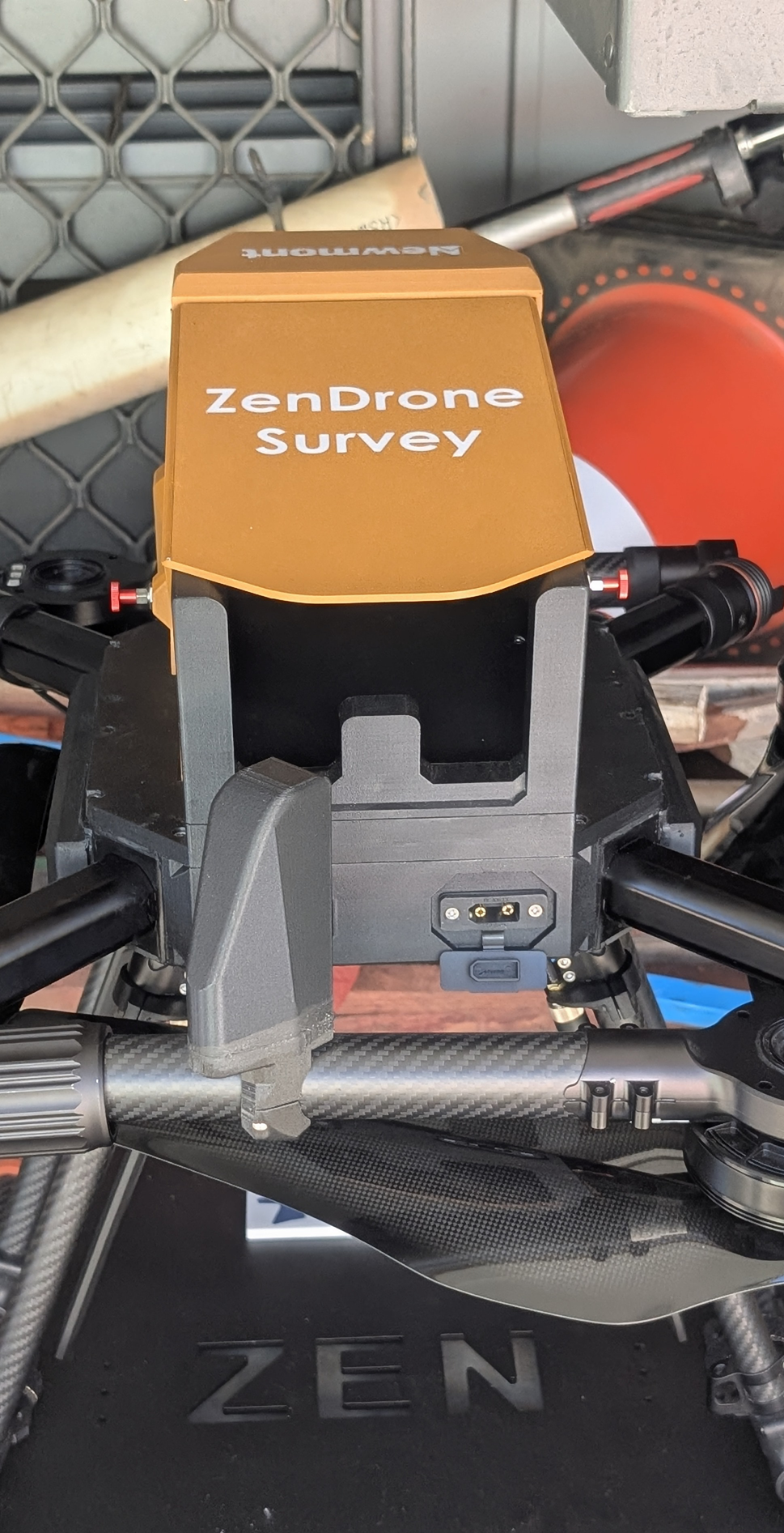 image of drone surveying crops