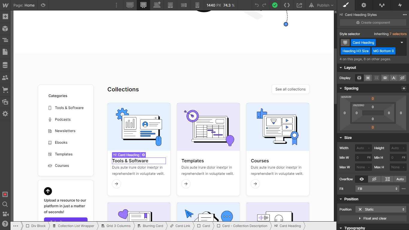 Curated X - Webflow Template And Ui Kit CMS Content