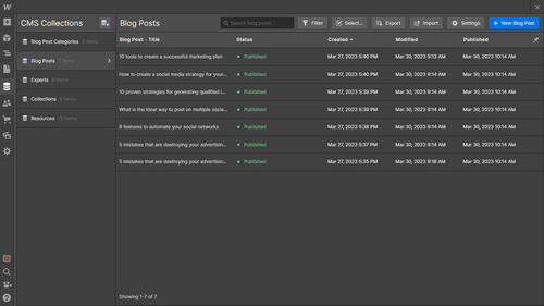 Curated X - Webflow Template And Ui Kit CMS Collection