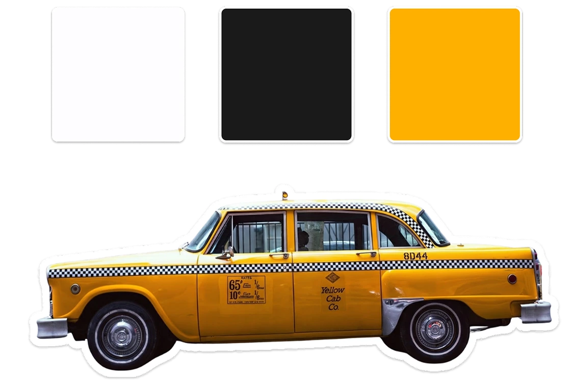 Palette de couleur taxi