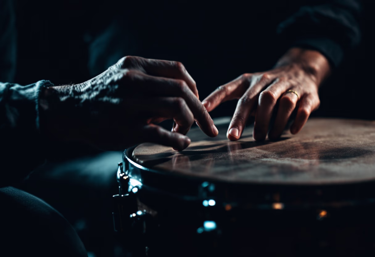 image of drumming class in session
