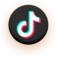 ไอคอนโลโก้แอป TikTok สีดำและสีน้ำเงินแดงขาว