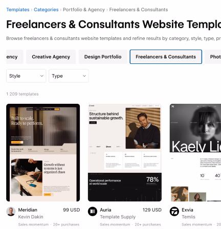 Webflow Templates for Freelancers