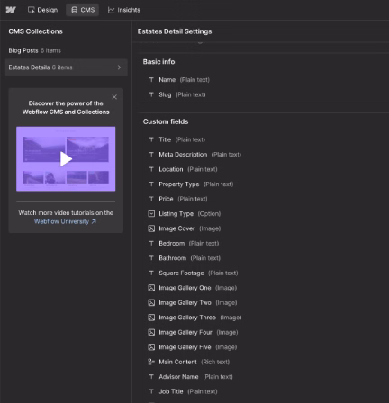 Required CMS Fields
