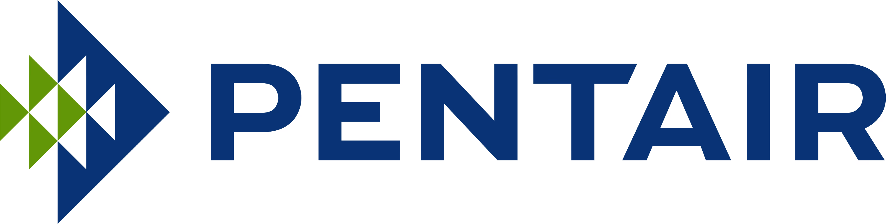 Pentair company logo with blue and green geometric shapes.