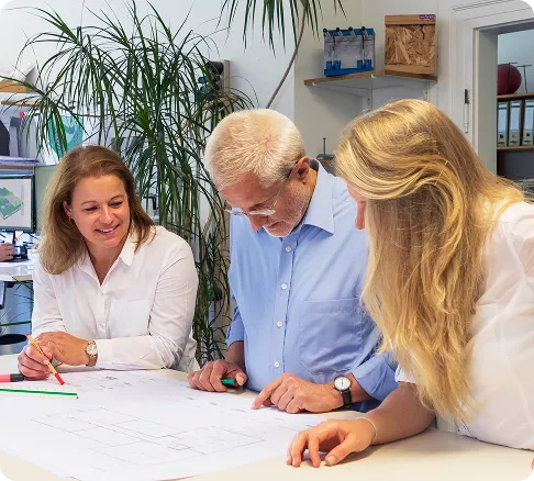 Teammeeting bei IBF Tragwerk zur Abstimmung eines Bauprojekts
