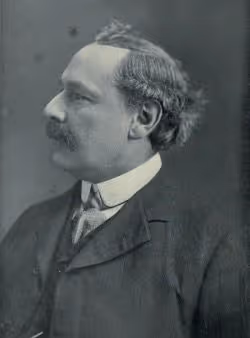 Portrait of Waite, black and white, side profile