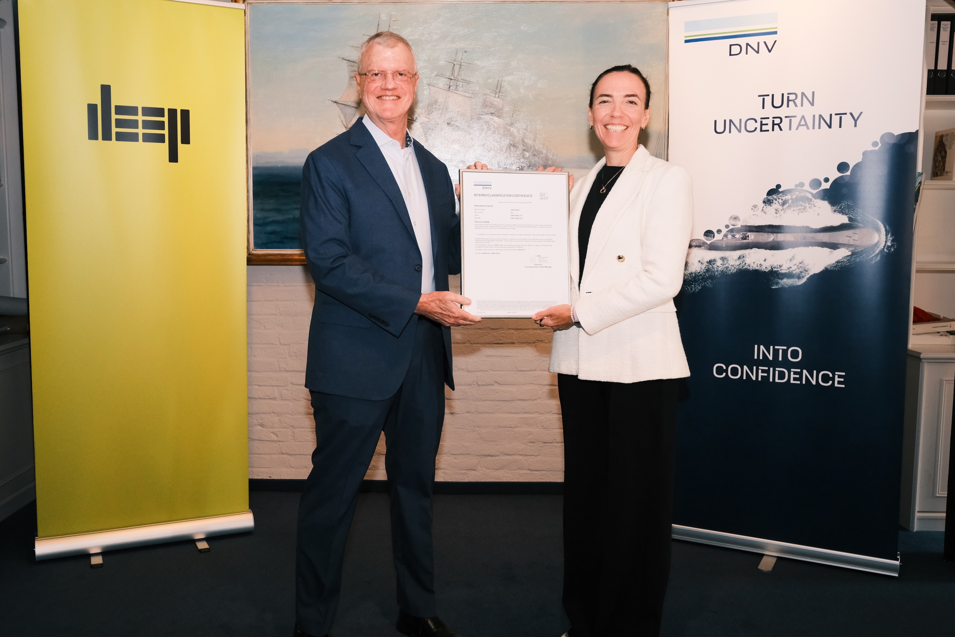 Presentation of Interim Classification Certificate for Vanguard