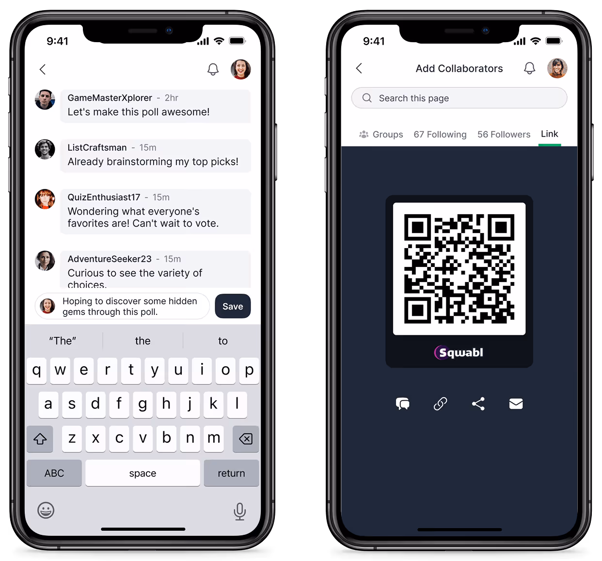 Social screen examples