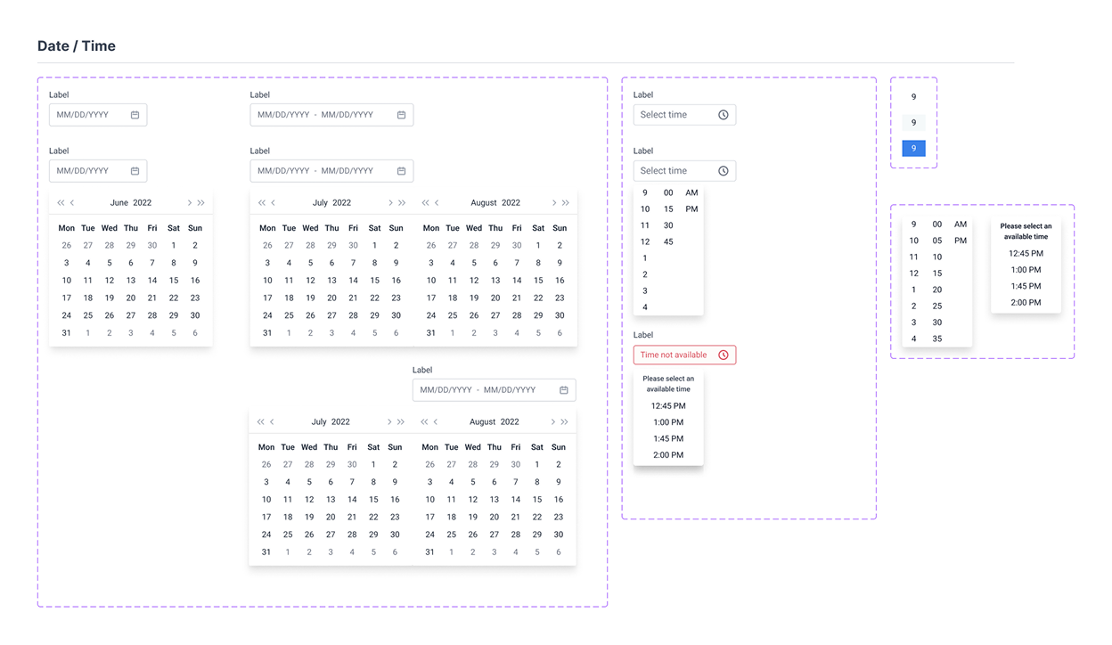 Date and time component