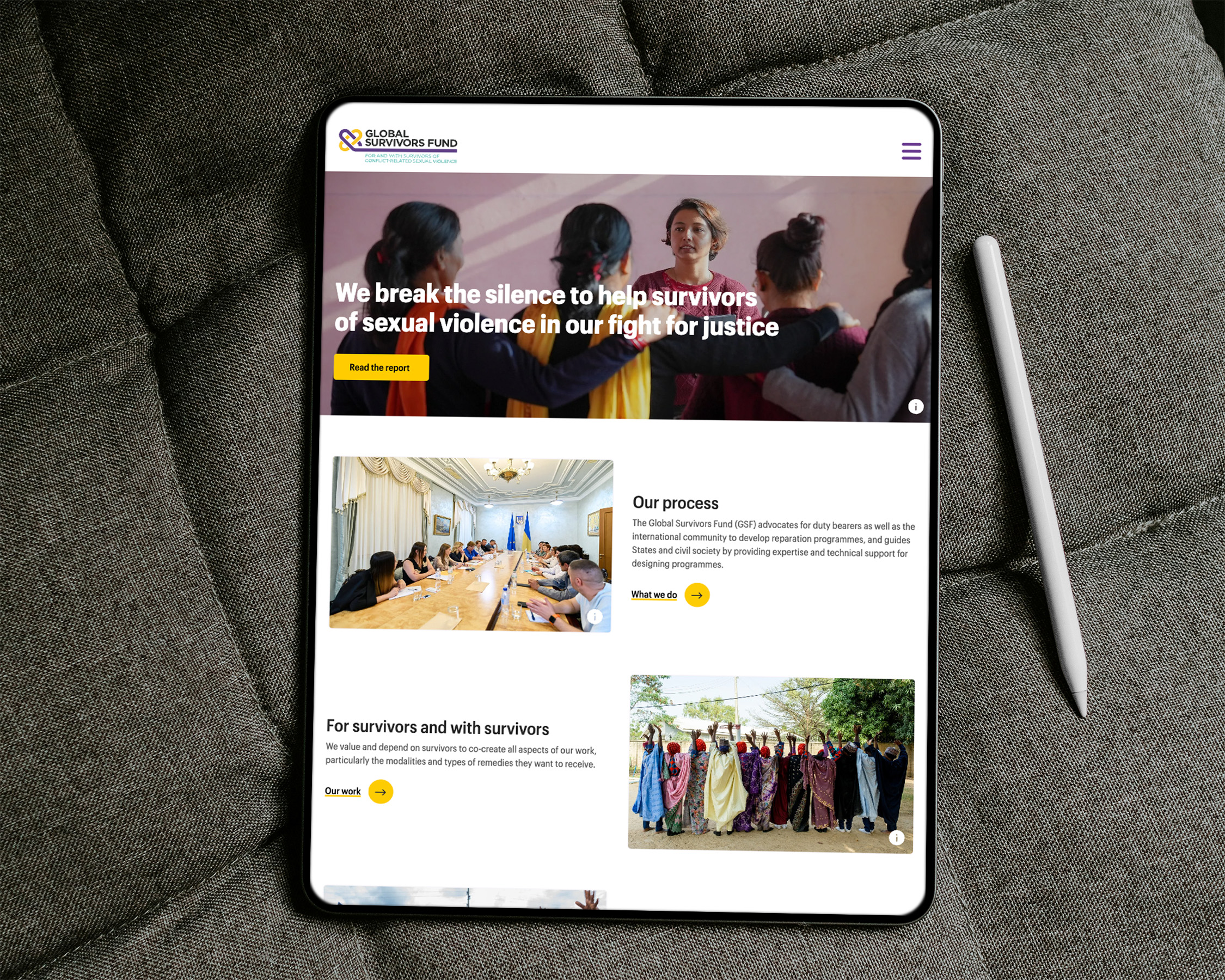 Global Survivors Fund homepage
