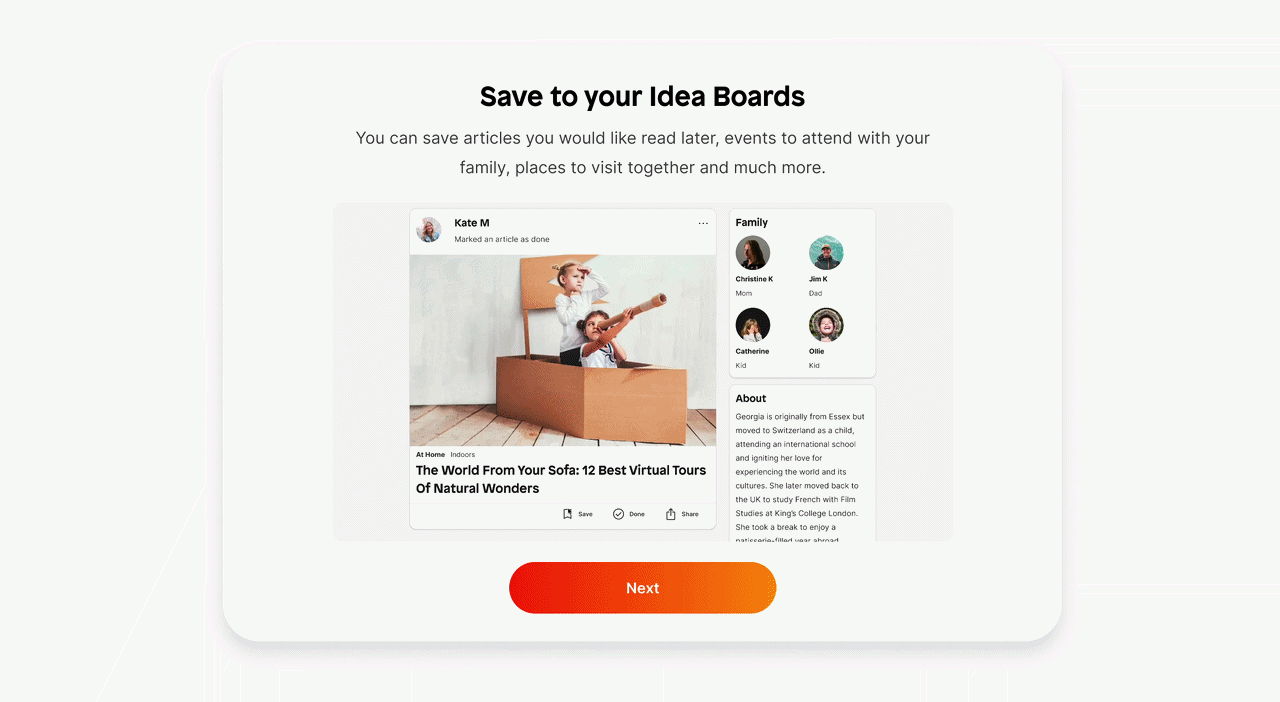 Screen showcasing the end of onboarding