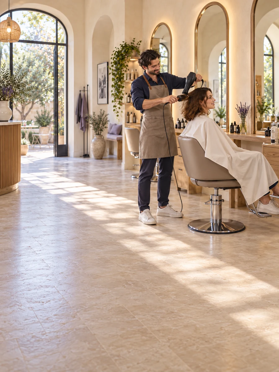Coiffeur au travail dans son salon