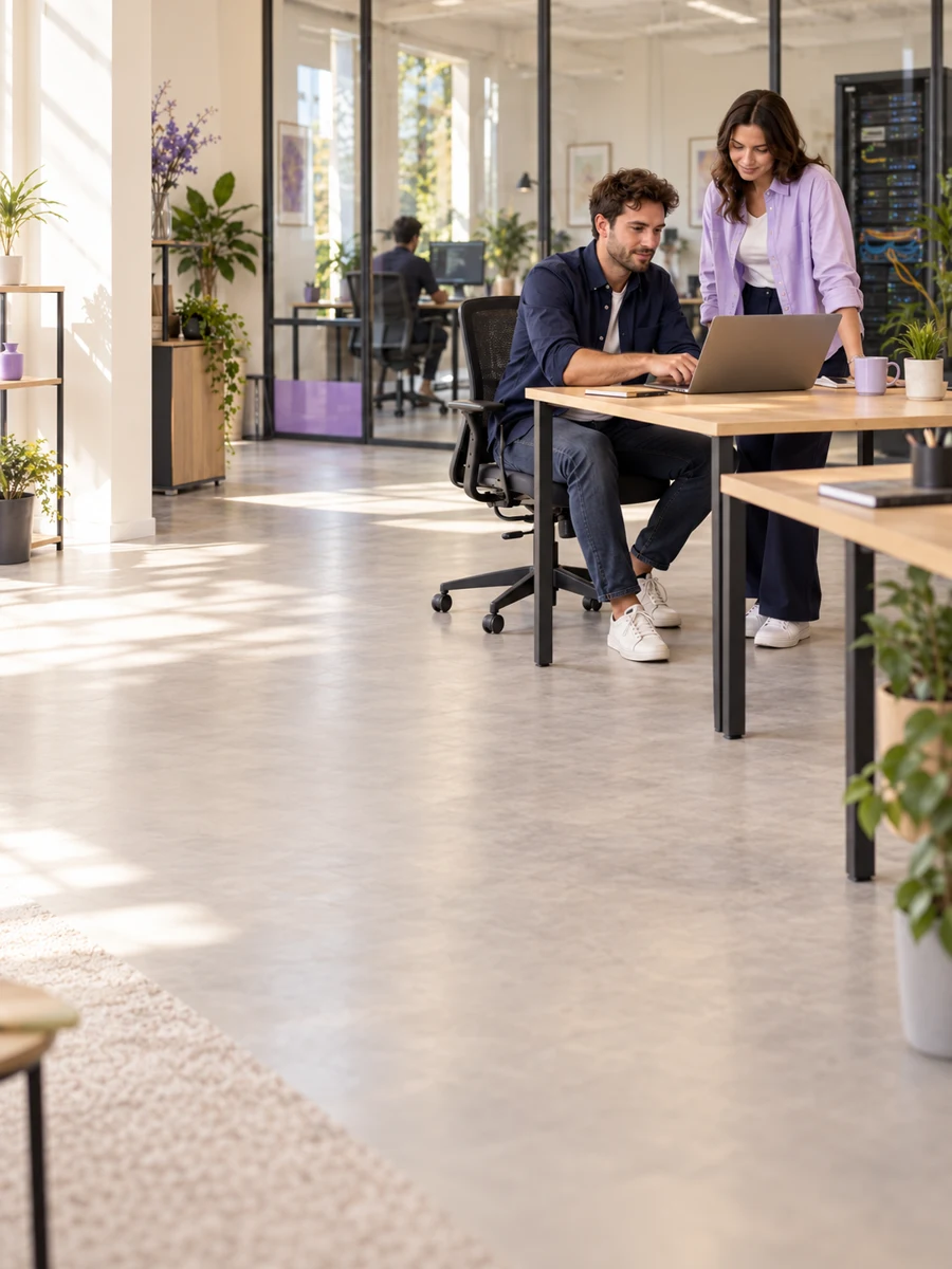 Équipe informatique examinant une prestation sur ordinateur