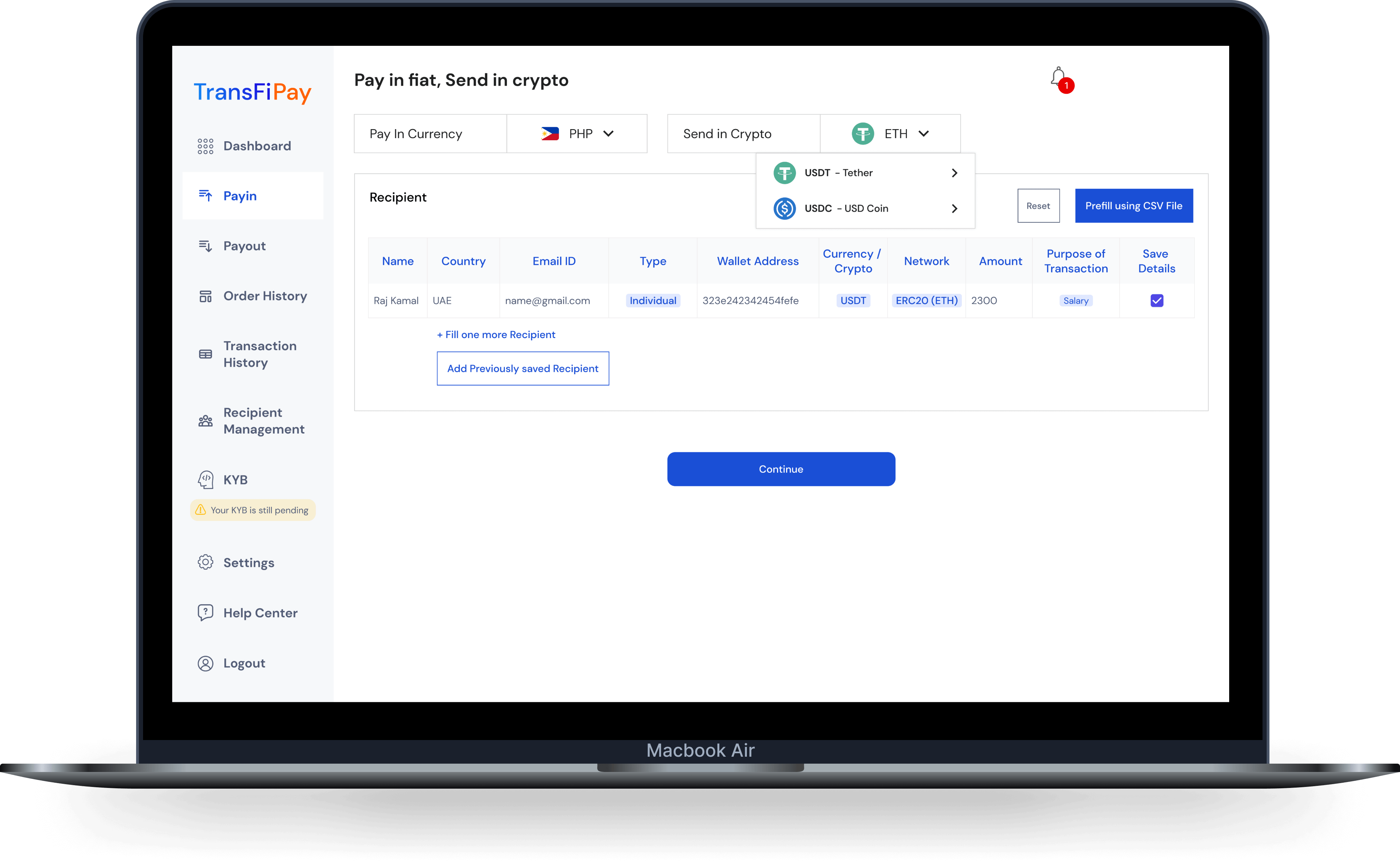 Payin Dashboard Image