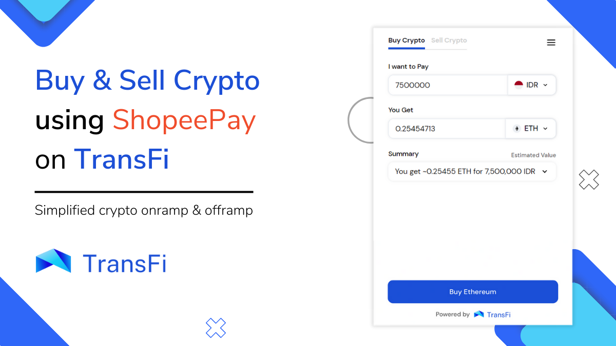Using ShopeePay to Buy & Sell crypto on TransFi