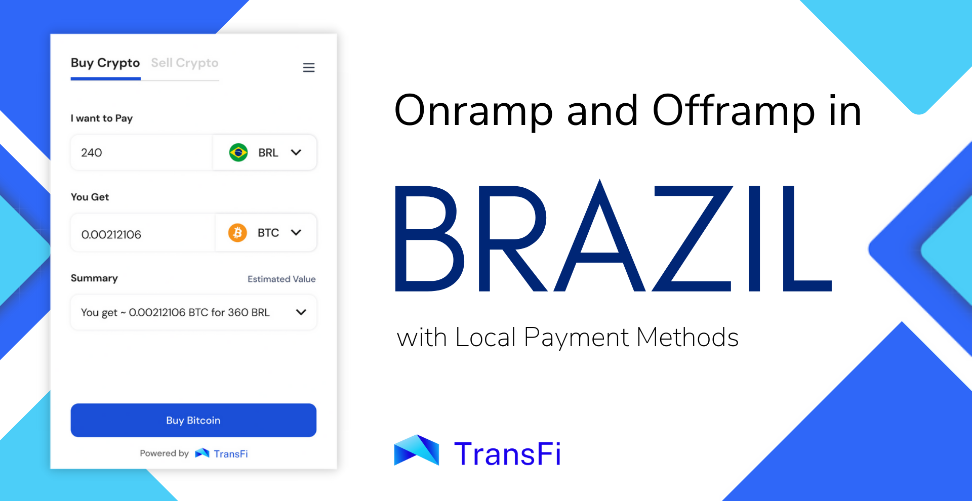 Onramp and Offramp in Brazil with Local Payment Methods