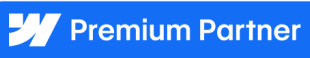 White stylized 'W' logo with the text Premium Partner on a blue background.