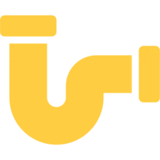 Yellow pipe fitting in the shape of an elbow joint on a transparent background.