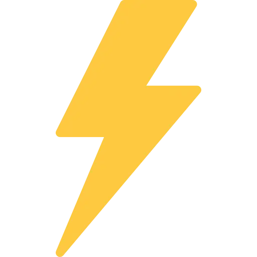 Yellow lightning bolt icon representing electricity or power.
