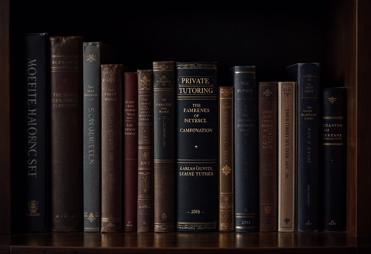 [background image] image of an artfully arranged bookshelf (for a private tutor)