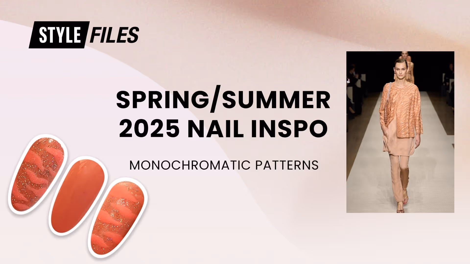 Runway Nails: Spring Summer 2025 Monochromatic Pattern Design