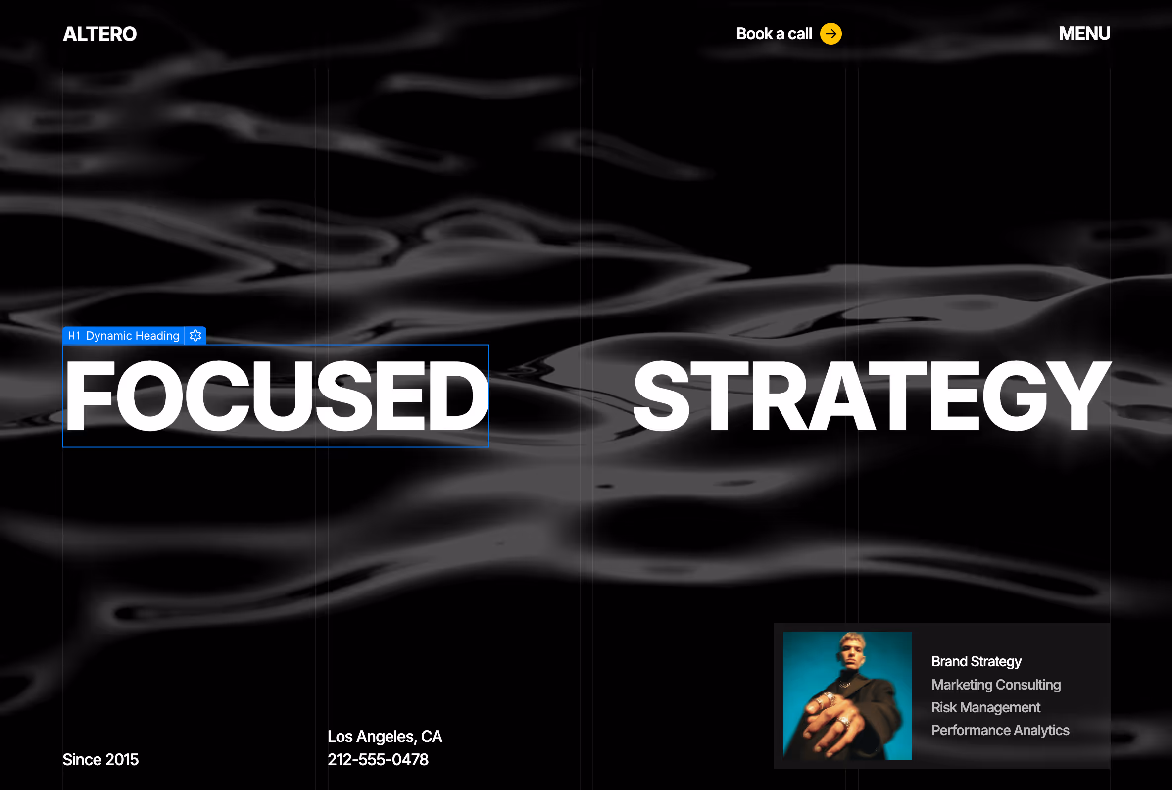 screenshot of dynamic text