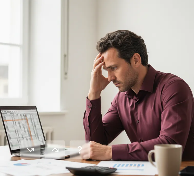 Dirigeant d'entreprise dans le doute