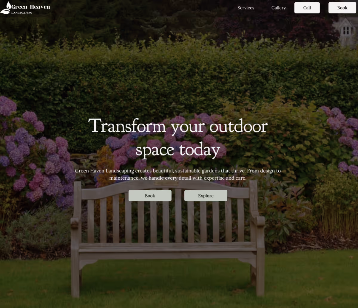 Website design and development for gardener