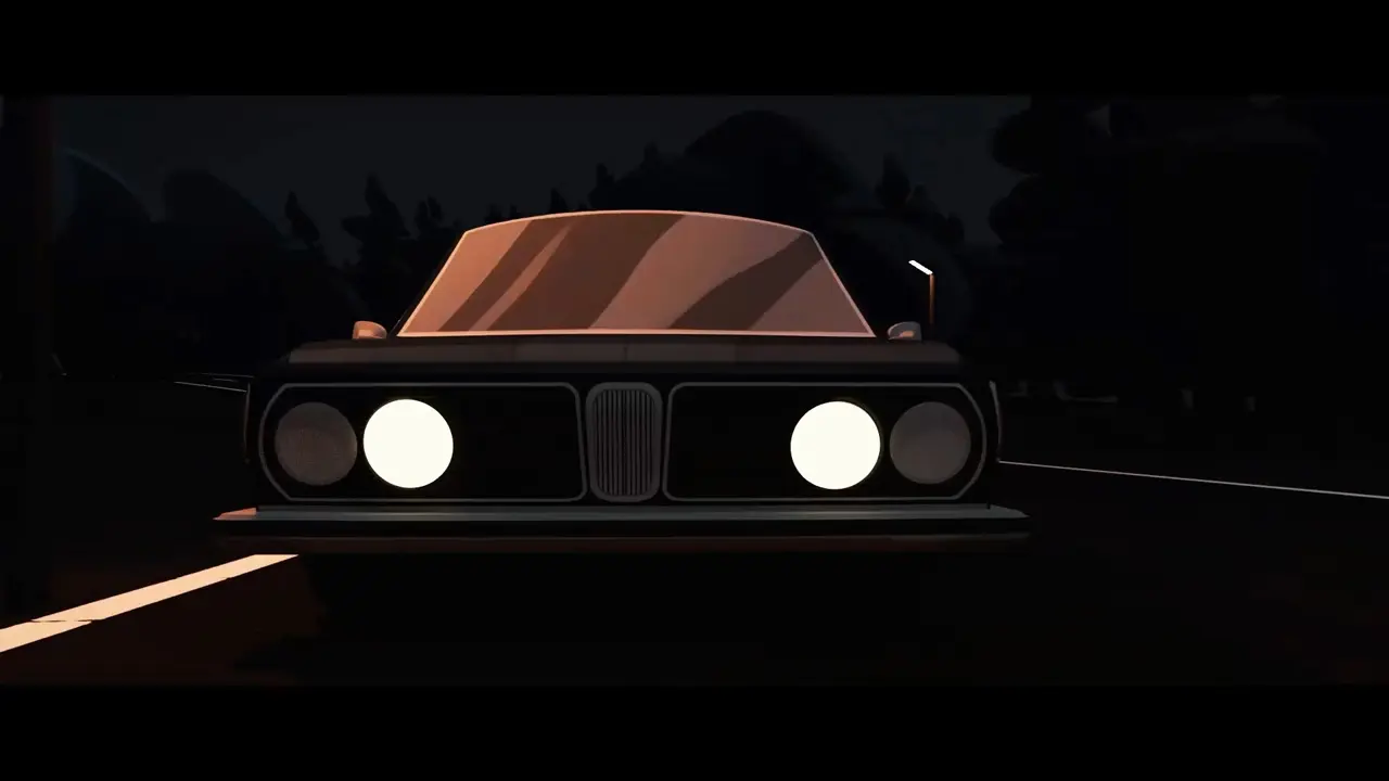 Vorderansicht eines Flugzeugs in einem dunklen Hangar mit Lichtstrahl hinter dem Schwanzflügel.