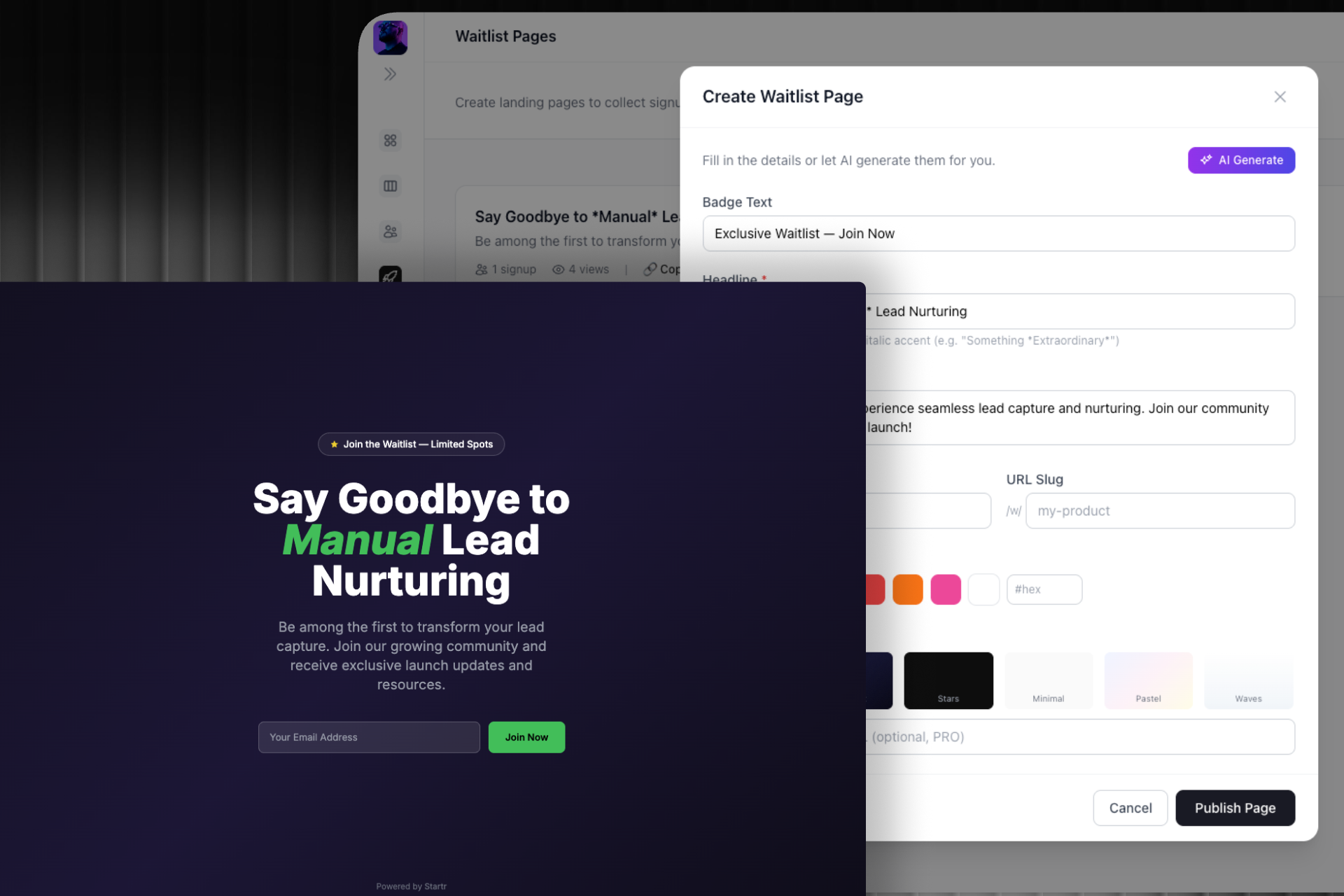 interface screenshot of the software interface (for a productivity tools business)