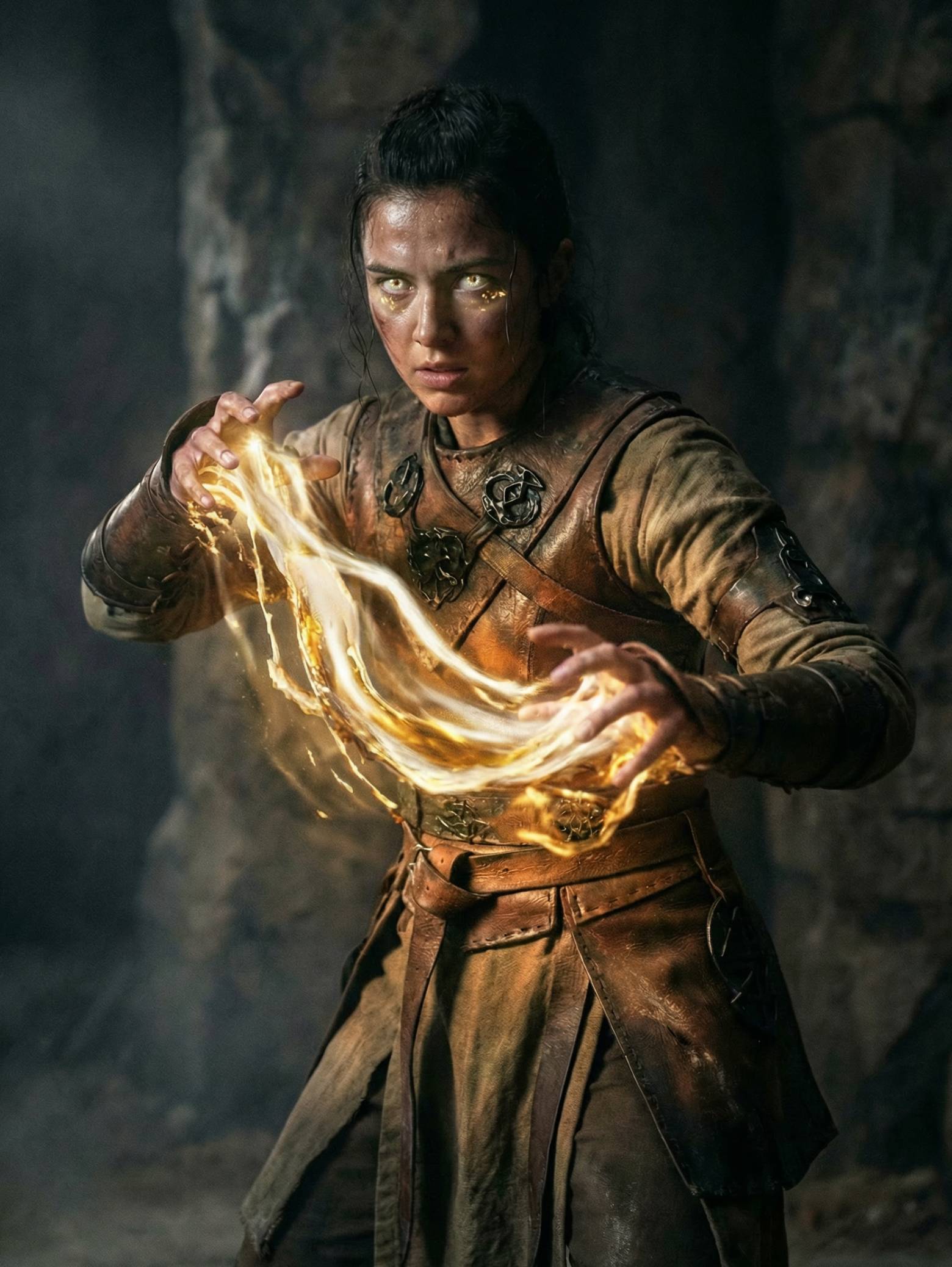 scene 3: ancient ruins visit at dusk